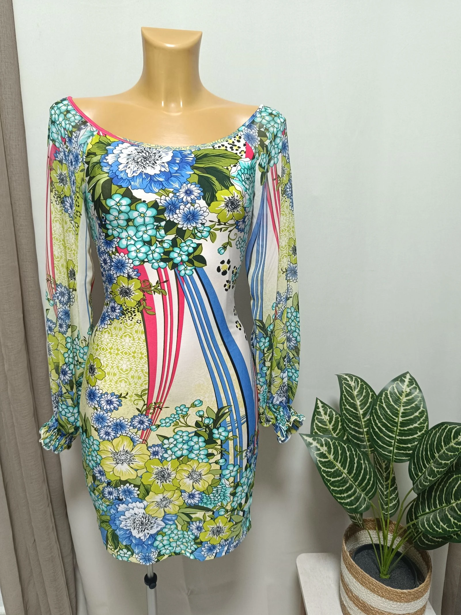 Printed chiffon sleeved dress – photo 3